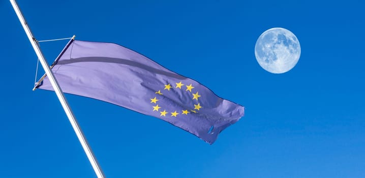 eupean flag and blue sky
