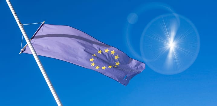 eupean flag and blue sky