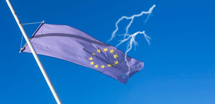 eupean flag and blue sky