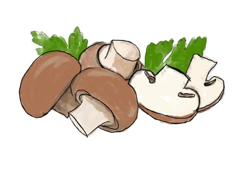 Hole and cut Mushroom painting