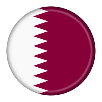 A Qatar flag button 3d illustration with clipping path