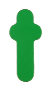A lower case t magnetic letter on white with clipping path