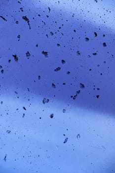 Blue painted wall detail, decoration
