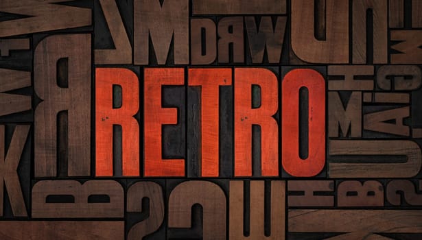 Retro letterpress wood type printing blocks - Retro
