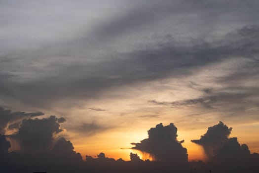 Giant dark cloud. Storm Clouds at Sunset before rain abstract weather environment season.