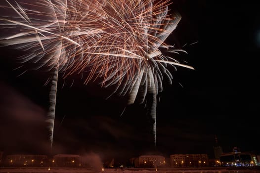 Salute in honor of the new year. High quality photo