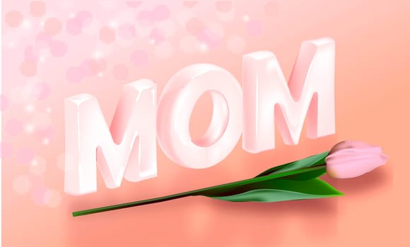 3d banner template designed with TULIP. Minimal pink background suitable for Mother's Day and Valentine's Day