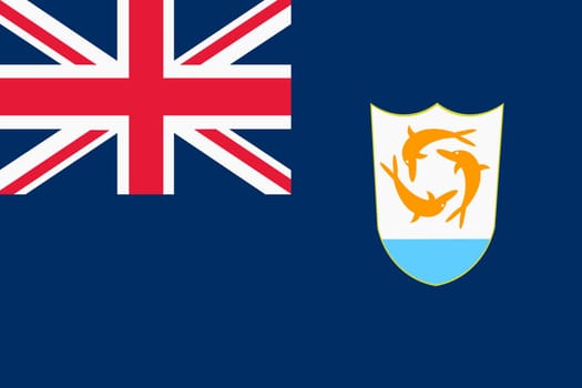 An Anguilla flag background illustration union three dolphins