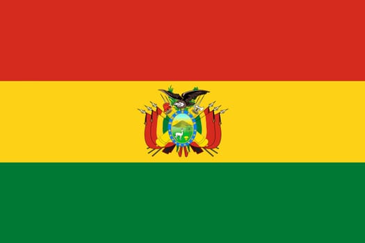 A Bolivia flag background illustration red yellow green coat of arms