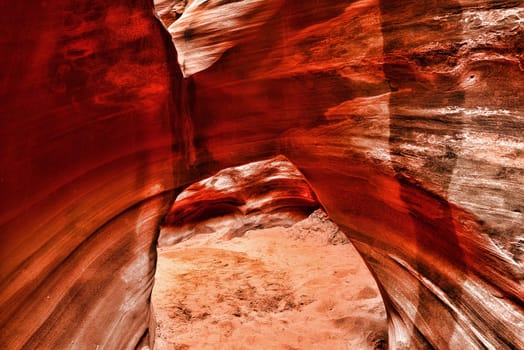 Sunlight coming into Rattlesnake Canyon on the Navajo Indian reservation in Northern Arizona