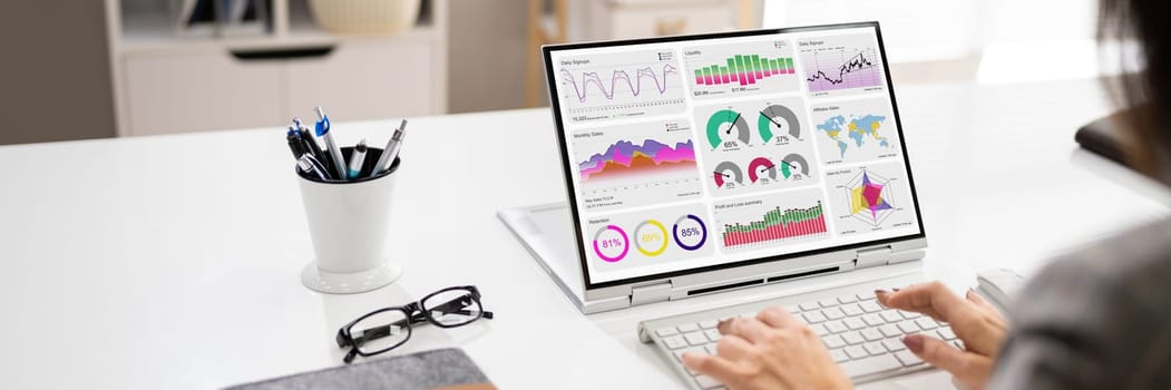 Digital Data Technology. KPI Business Dashboard Technology