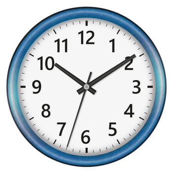 Wall clock isolated on white background. Ten past ten.