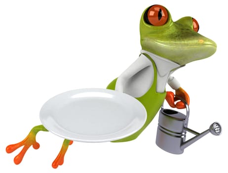 Fun frog gardener - 3D Illustration