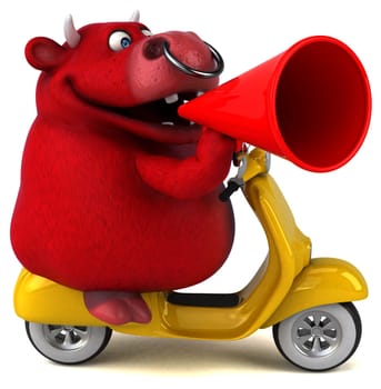 Fun red bull - 3D Illustration