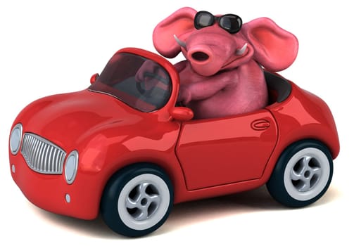 Fun elephant - 3D Illustration