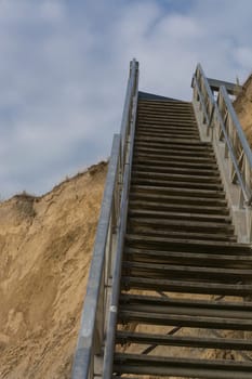 Cliff of ahrenshoop village at baltic sea peninsula darss. (Germany) in autumn time.