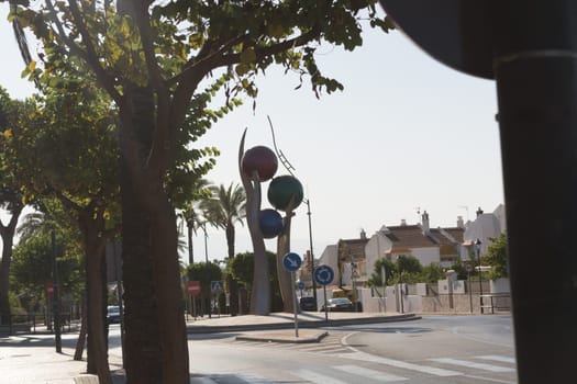 MALAGA, COSTA DEL SOL, SPAIN - AUGUST 28, 2019:.Roundabout in Alhaurín de la Torre on AV Malaga