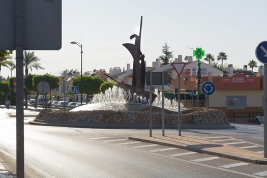 MALAGA, COSTA DEL SOL, SPAIN - AUGUST 28, 2019:.Roundabout in Alhaurín de la Torre on AV Malaga