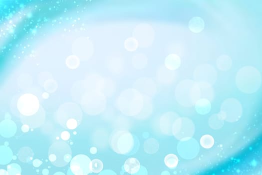 Abstract blurred festive winter christmas or Happy New Year background with shiny blue and white bokeh lighted stars. Space for your design. Card concept.