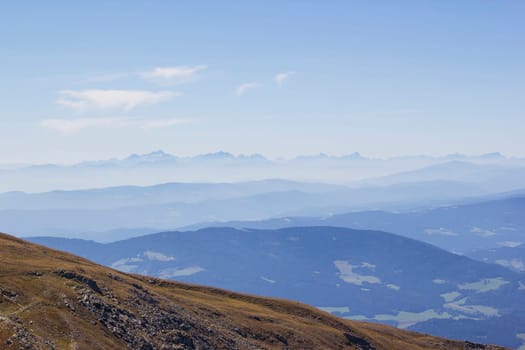 Landscape in Austian Alps - view from Kreiskogel, 2306 m,  Steiermark, Austria