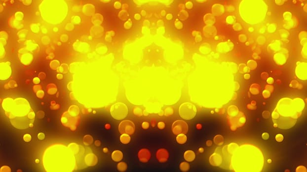 Christmas background with glittering gold circles bokeh, computer generated. 3d rendering