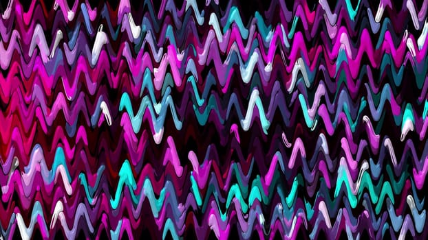 Paint streams with 3d render curvatures in wavy abstraction. Irregularly meandering lines of surf made of moving curls. Repeating layers of stripes with artistic curves.