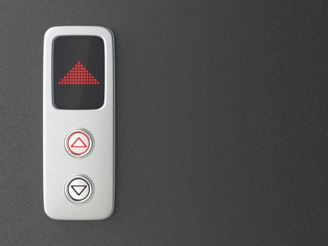 Elevator call panel on the wall