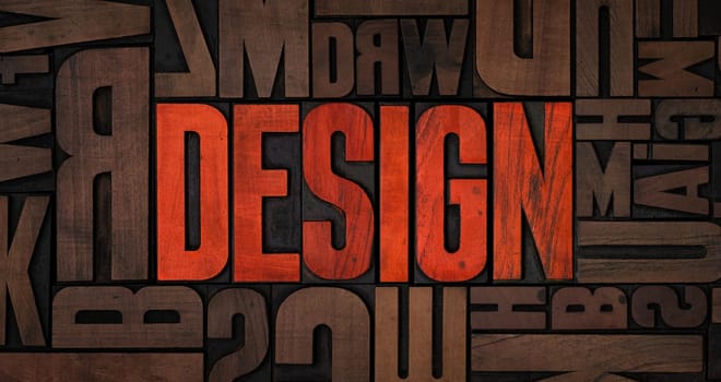 Retro letterpress wood type printing blocks - Design