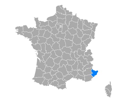 Map of Alpes-Maritimes in France