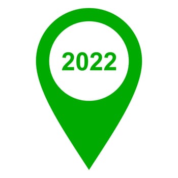 Year 2022 and location pin
