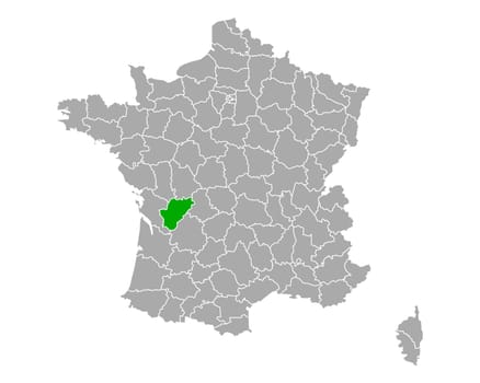 Map of Charente in France