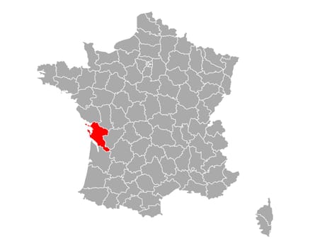 Map of Charente-Maritime in France