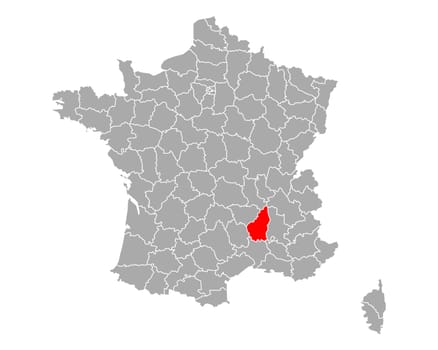 Map of Ardeche in France