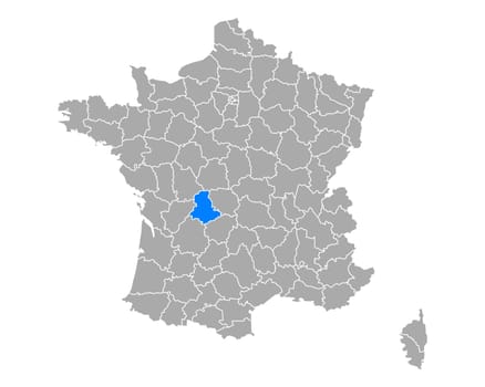 Map of Haute-Vienne in France
