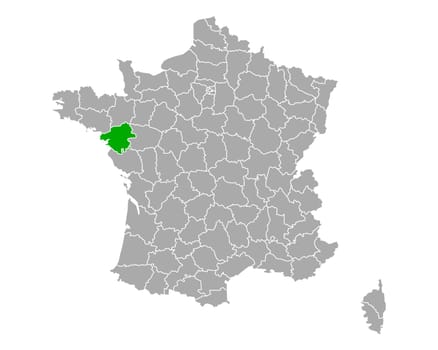 Map of Loire-Atlantique in France