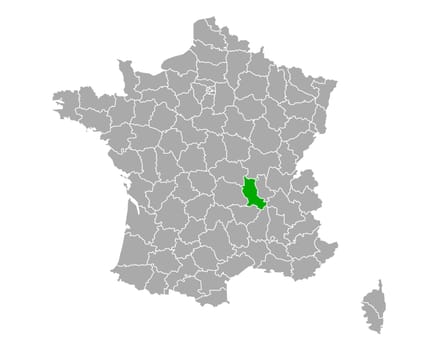 Map of Loire in France