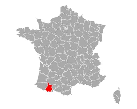 Map of Hautes-Pyrenees in France