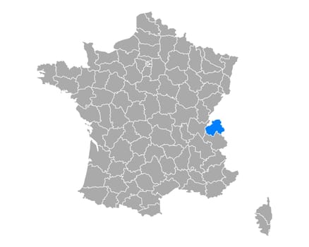 Map of Haute-Savoie in France