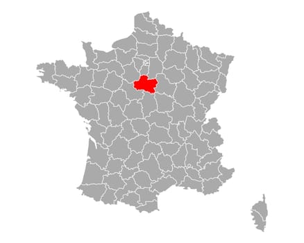 Map of Loiret in France