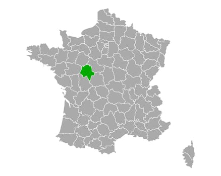 Map of Indre-et-Loire in France