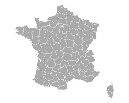 Map of Hauts-de-Seine in France