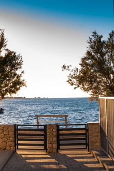 View from the yard to the sea and a beautiful sunset.