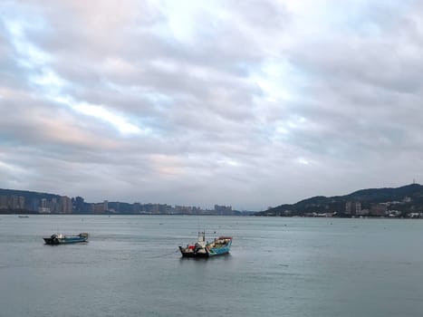 Tamsui, New Taipei City - Jan, 8 2022 : Snapshots of Tamsui Street, New Taipei City, Taiwan