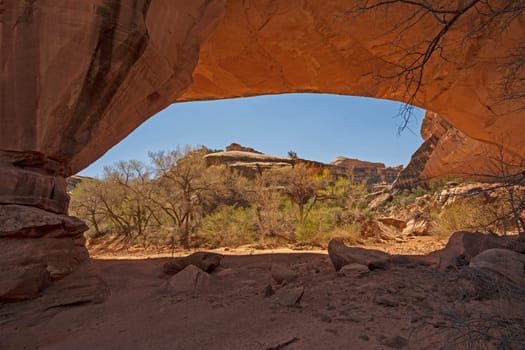 Looking Out to the Desert From Under a Natural Bridge at the Kachina Bridge in Natural Bridges National Monument in Utah