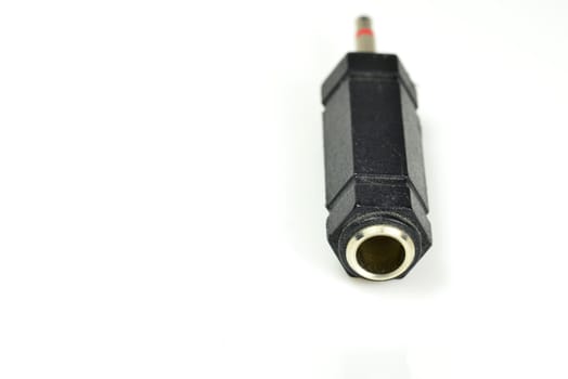 phone jack coupling 6.35 mm to 3.5 mm in a closeup