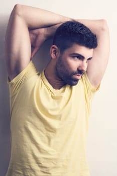 Portrait of young handsome man
