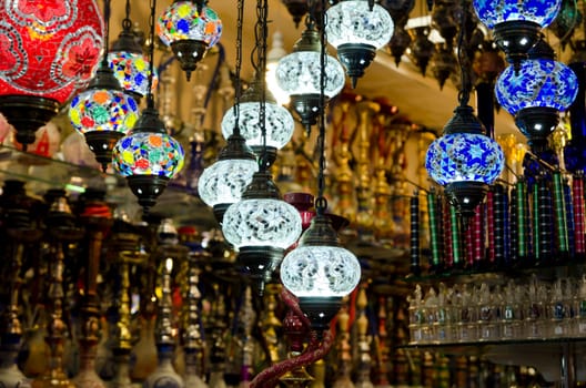 Oriental lamps in turkish bazaar