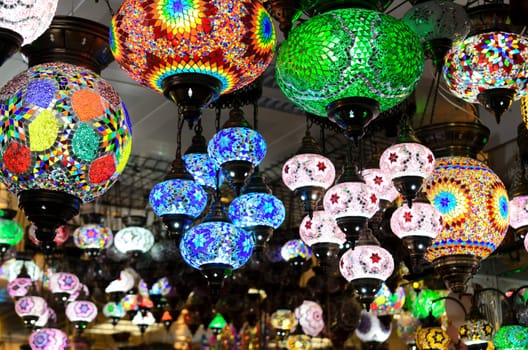 Oriental lamps in turkish bazaar