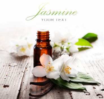 Essential oil with jasmine flower and vanilla