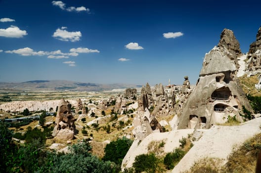 City of Uchisar in Cappadocia, Turkey